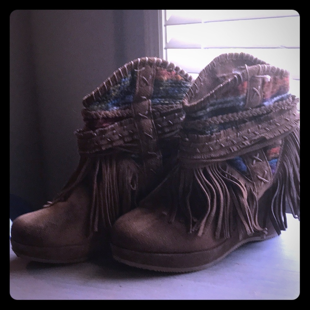Flying Monkey wedge boots